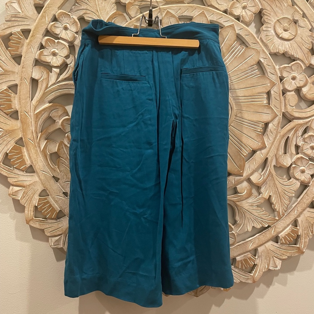 Anthropologie- Cartonnier Blue Aqua Wide Leg Capri Pants - Picture 3 of 5